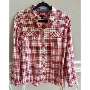 Low Price! Talbots Red Plaid Button-Up Shirt – Size 14